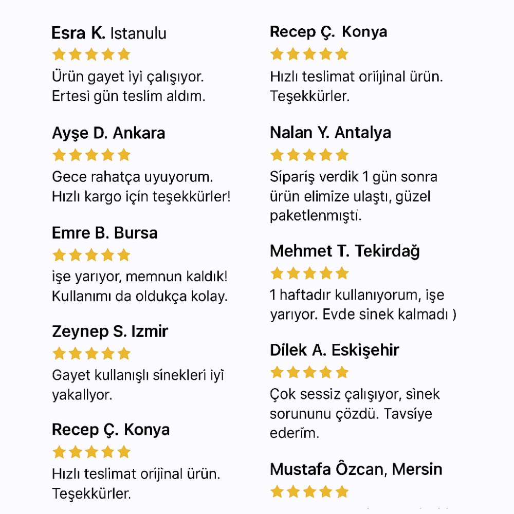 Sivrisinek kovucu led lamba yorumları.